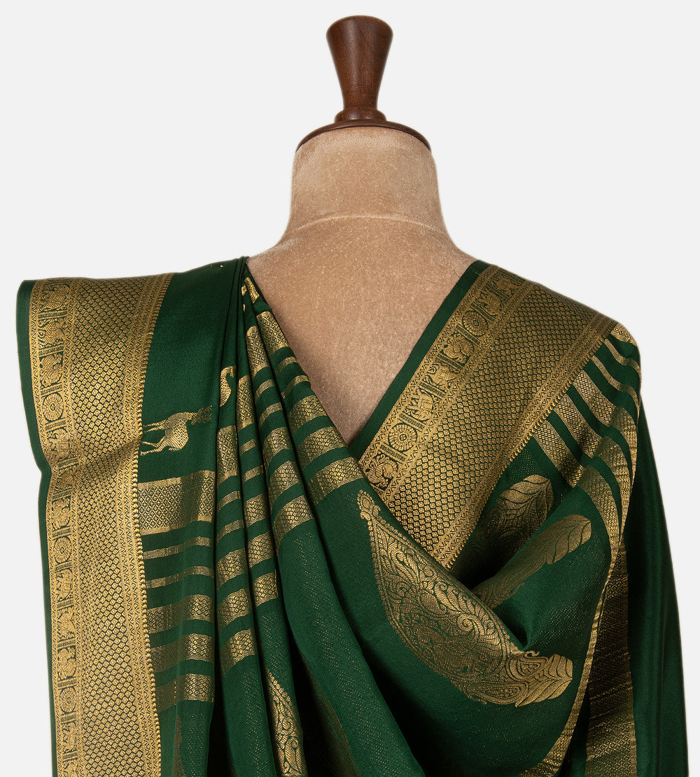 Green Mysore Crepe Saree