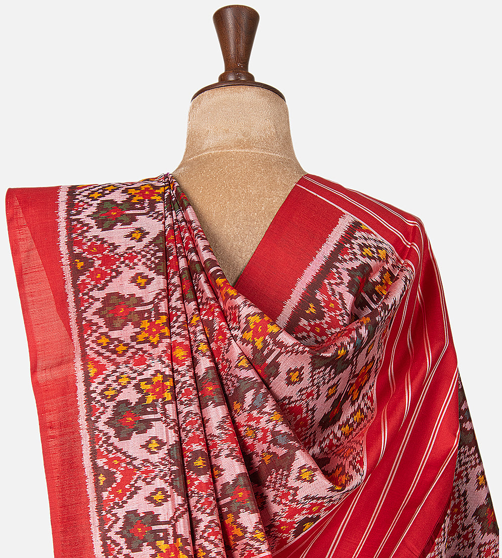 Pink Patola Silk Saree