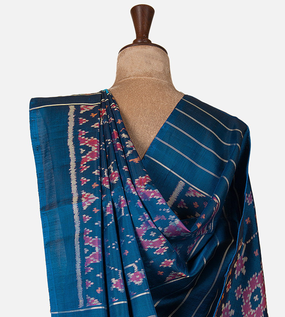 Blue Patola Silk Saree
