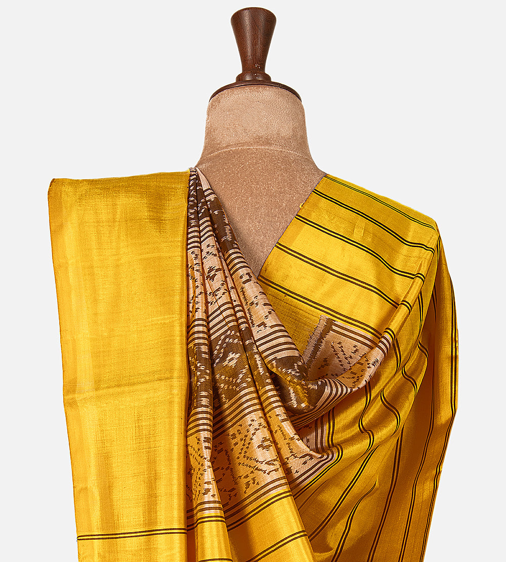Peach Patola Silk Saree