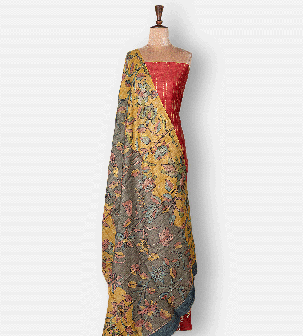 Red Tussar Salwar