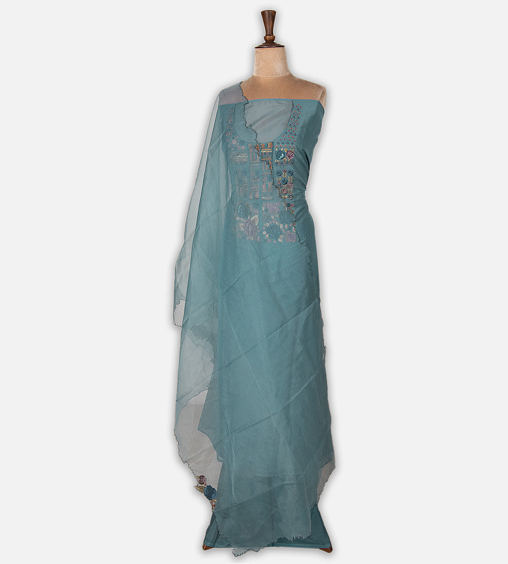 Blue Organza Salwar