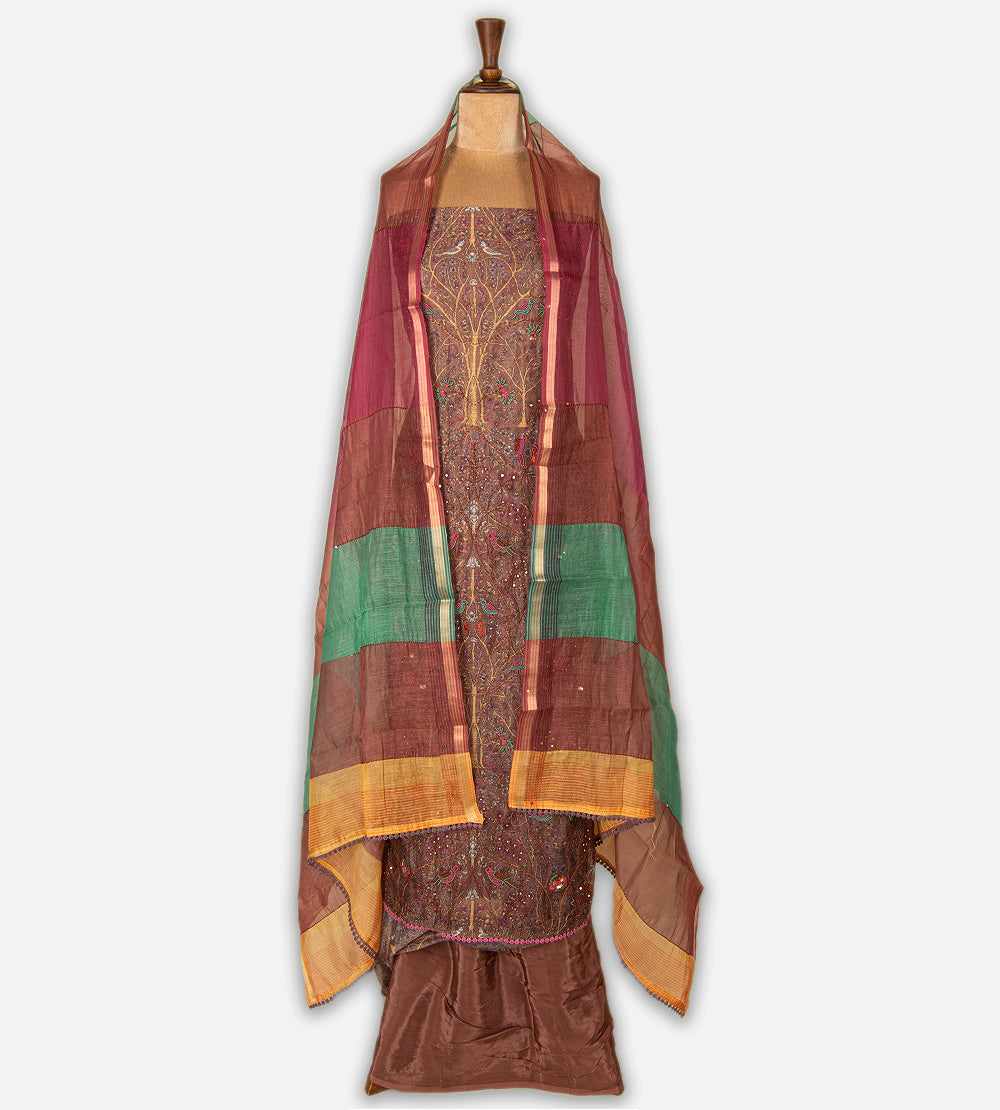 Brown Mul Cotton Salwar