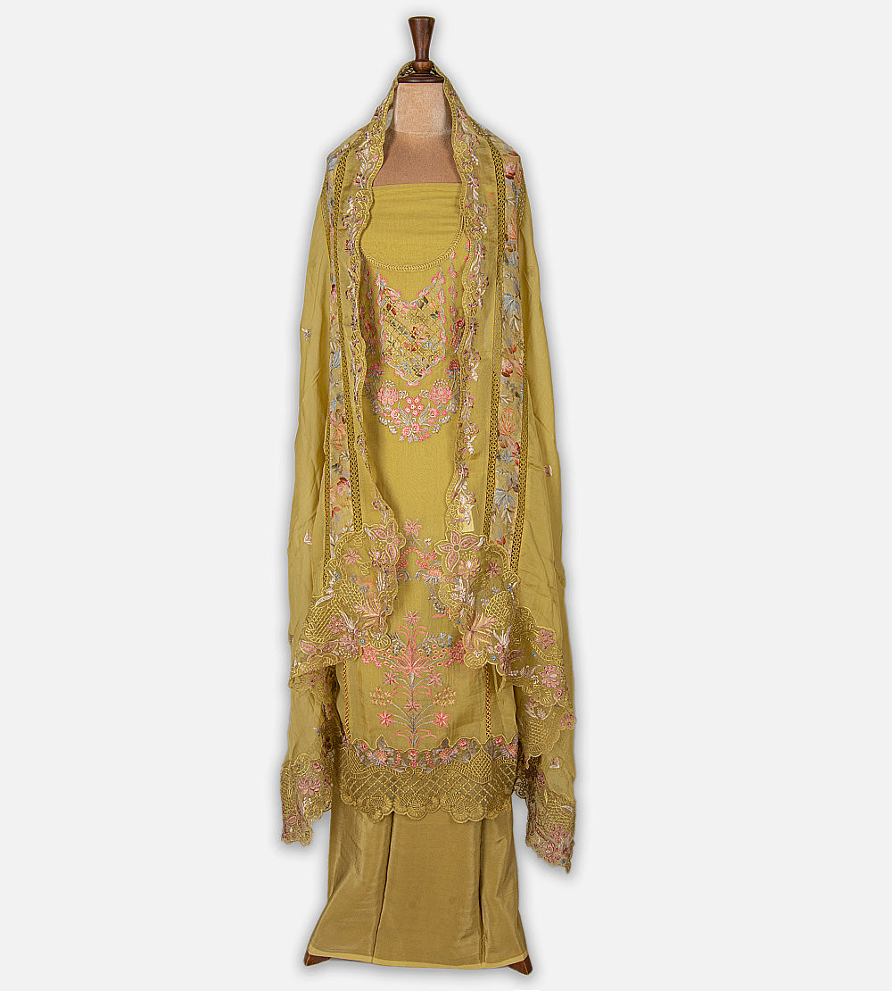Gold Colour Organza Salwar