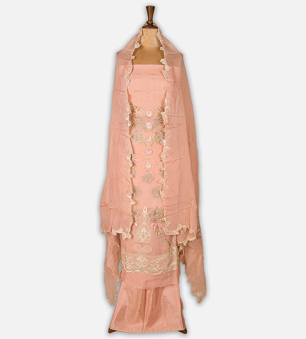 Dusty rose pink Organza Salwar