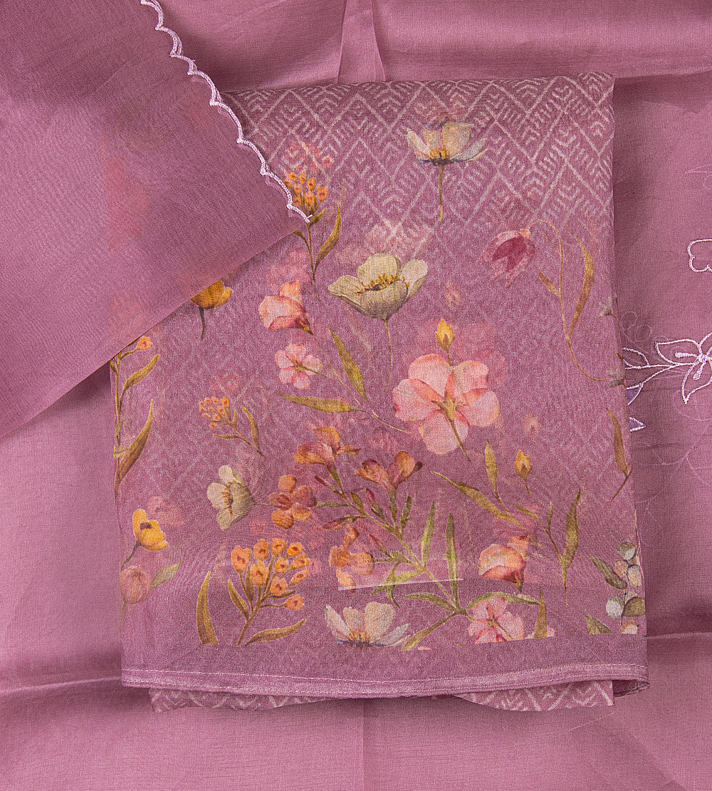 Muted Plum Pink Organza Salwar