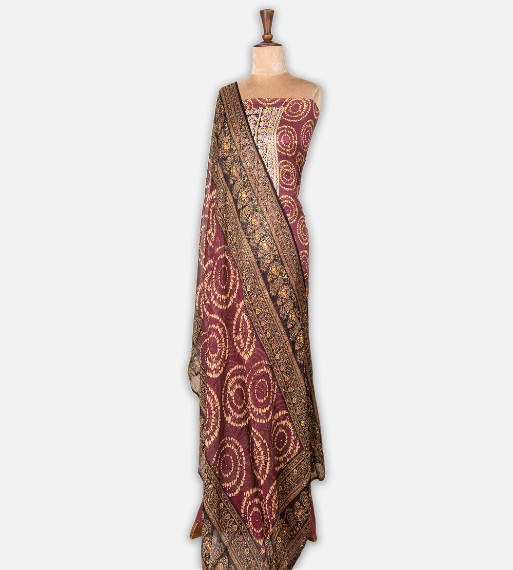 Burgundy Modal Silk Salwar