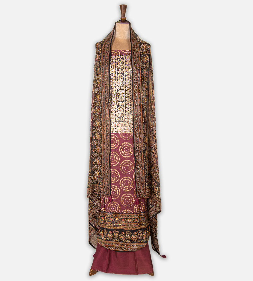 Burgundy Modal Silk Salwar