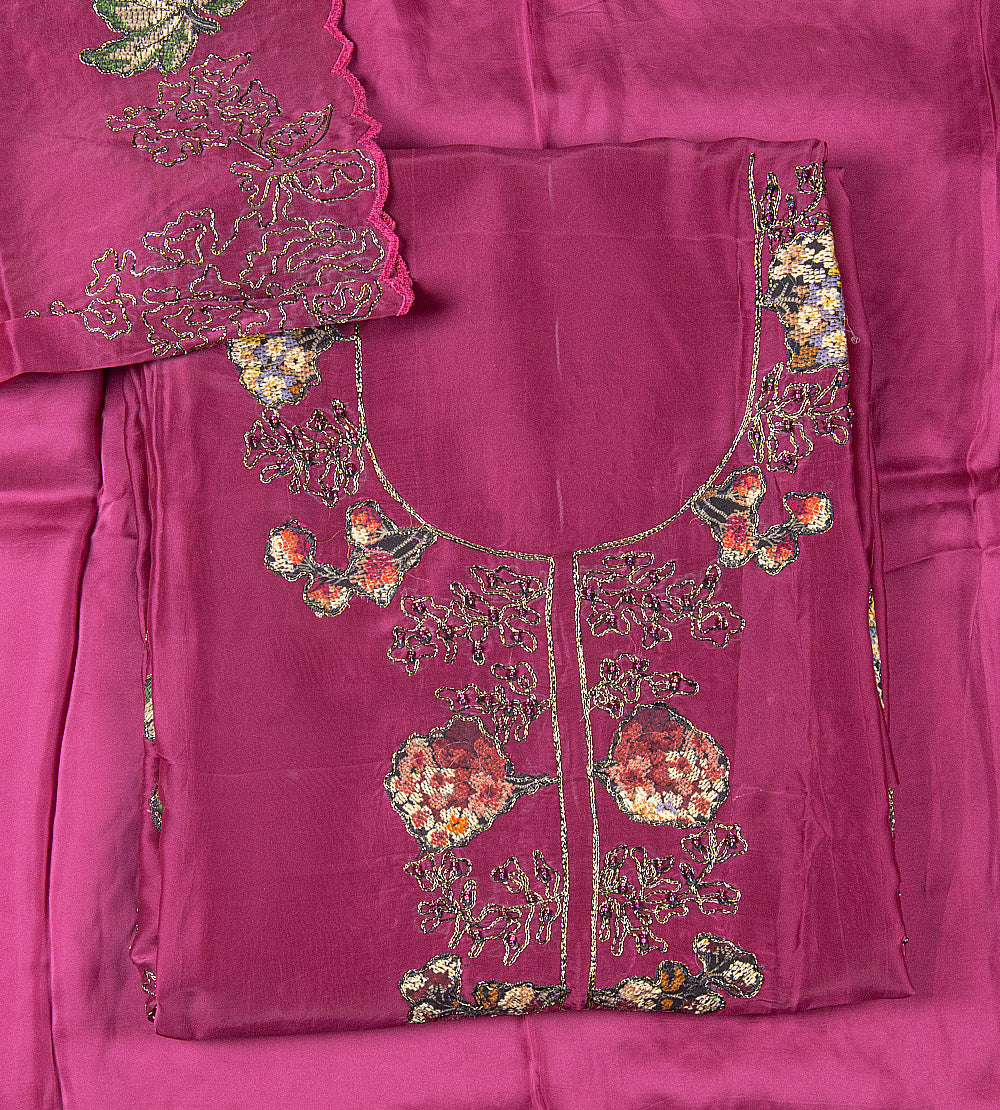 Pink Satin Crepe Salwar