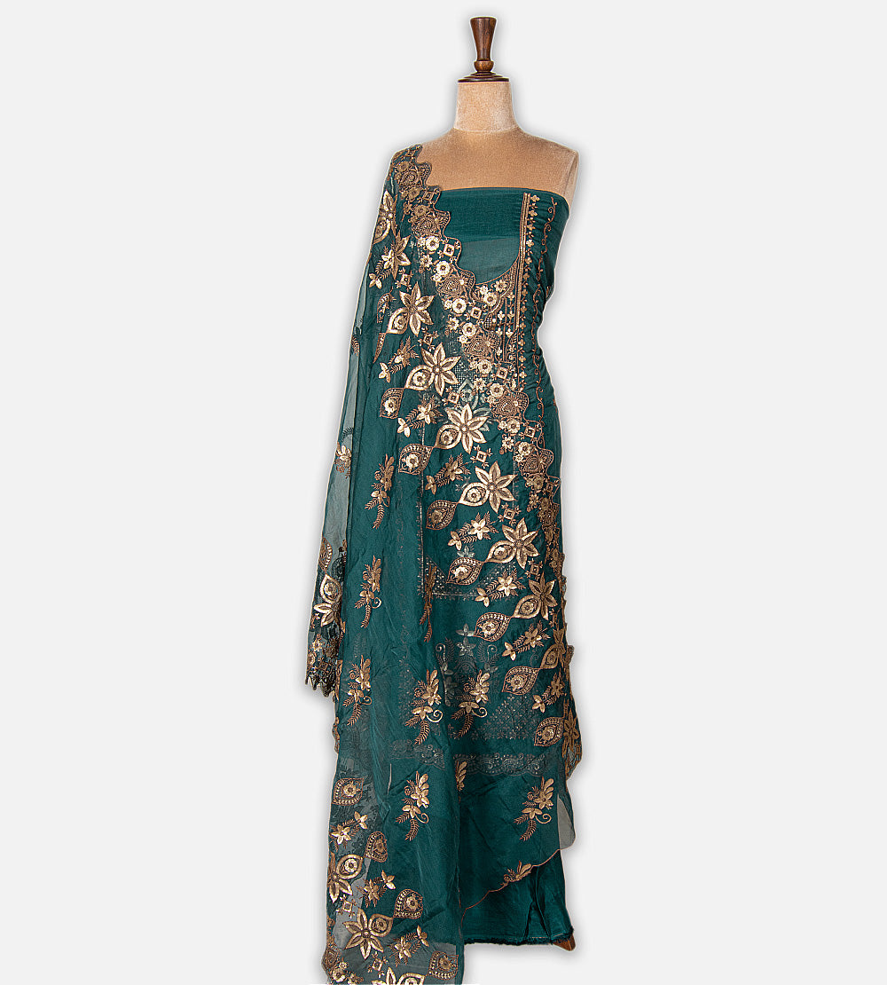 Teal Blue Organza Salwar