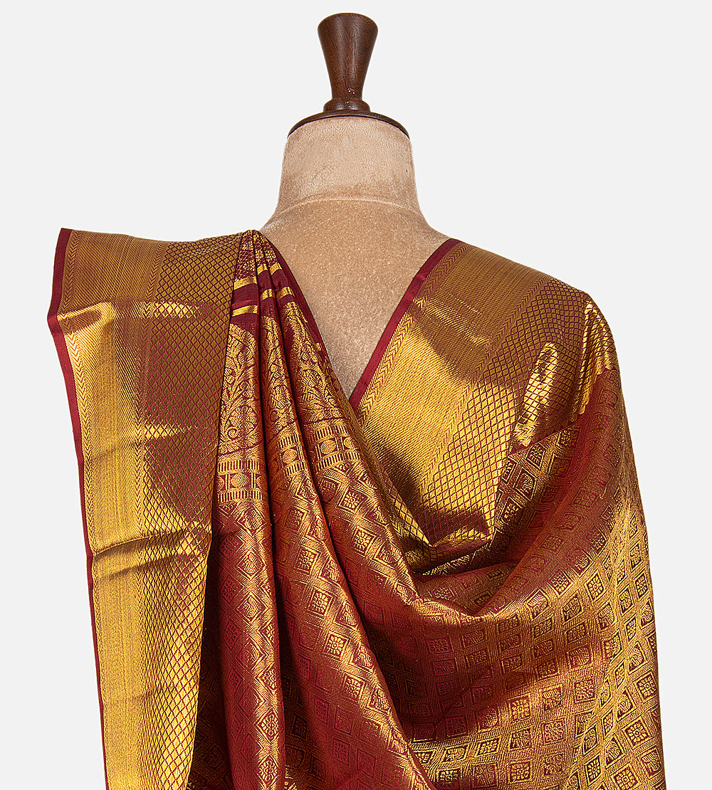 Maroon Kanchipuram Silk Saree