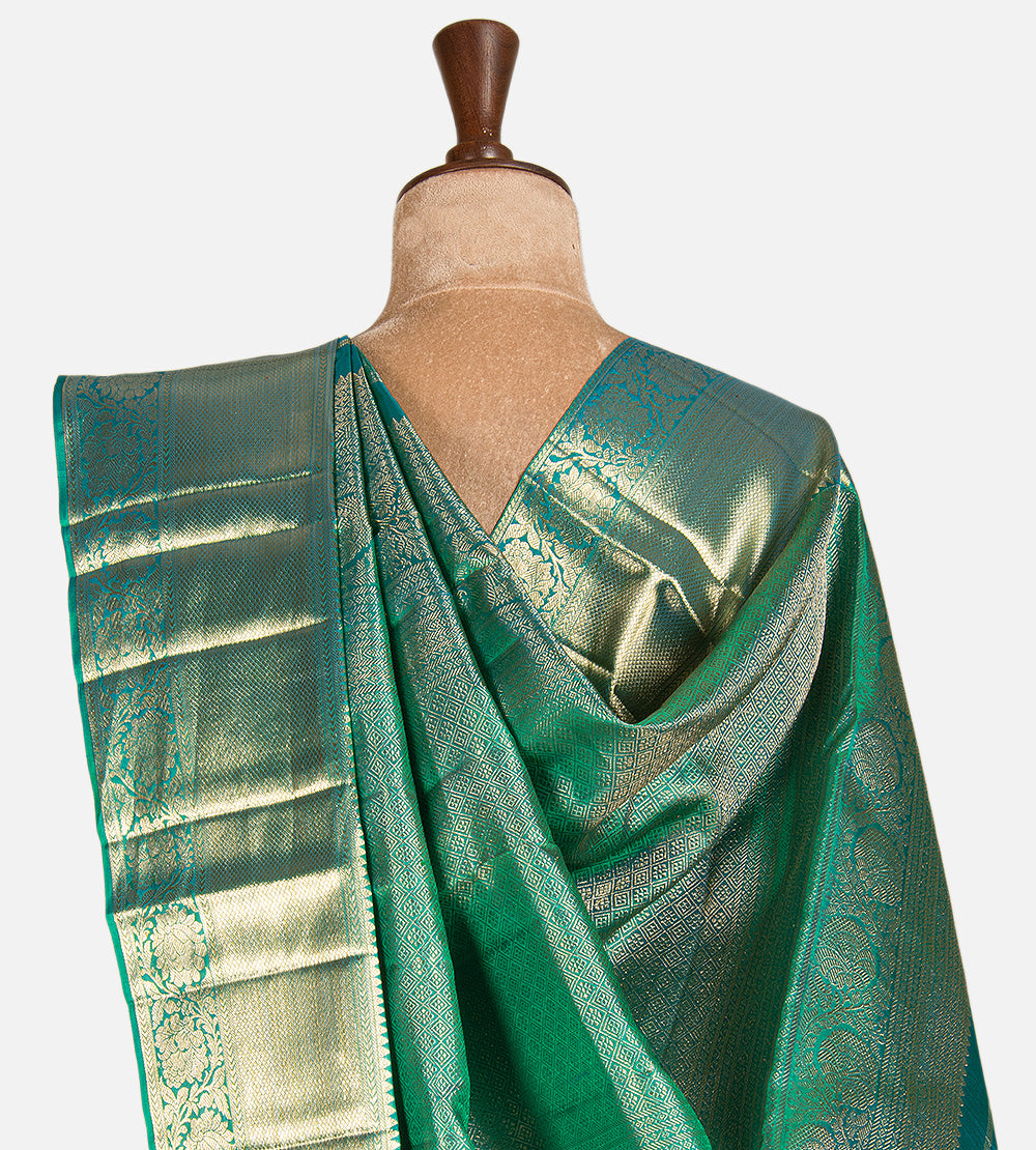Teal-Green Kanchipuram Silk Saree