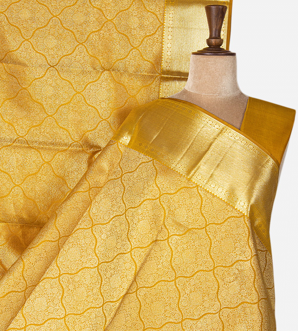 Yellow Kanchipuram Silk Saree