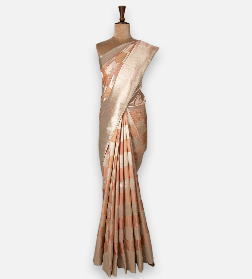 Peach Kanchipuram Silk Saree