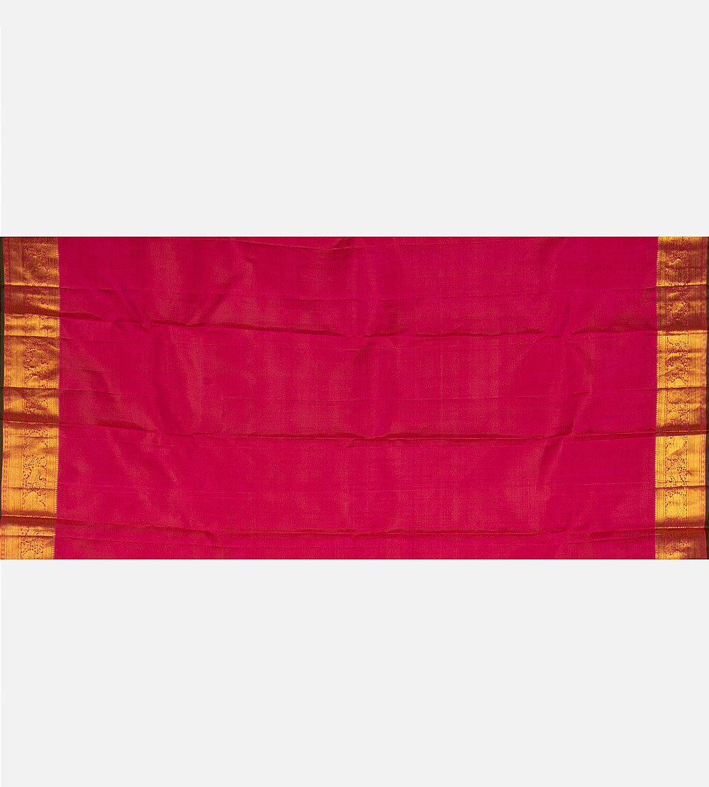 Reddish Pink Kanchipuram Silk Saree