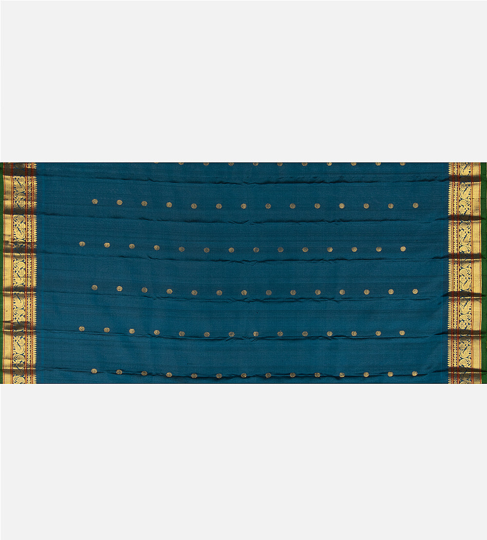 Powder Blue Gadwal Silk Saree