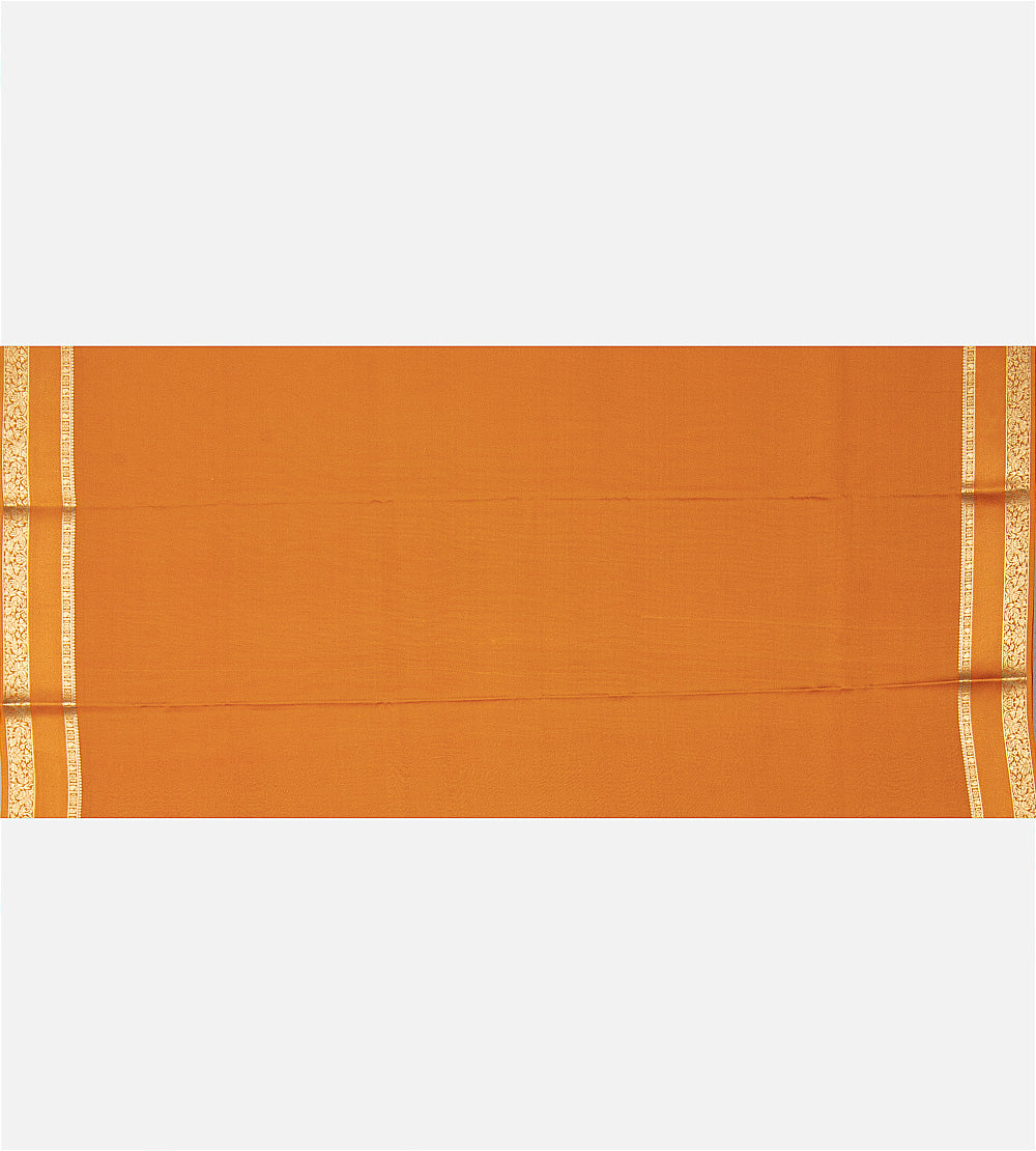 Burnt Orange Mysore Crepe Saree