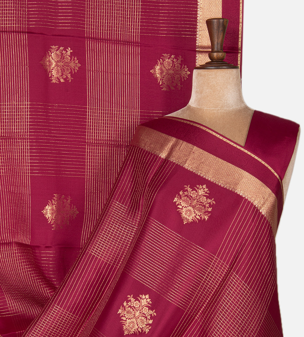 Pink Mysore Crepe Saree