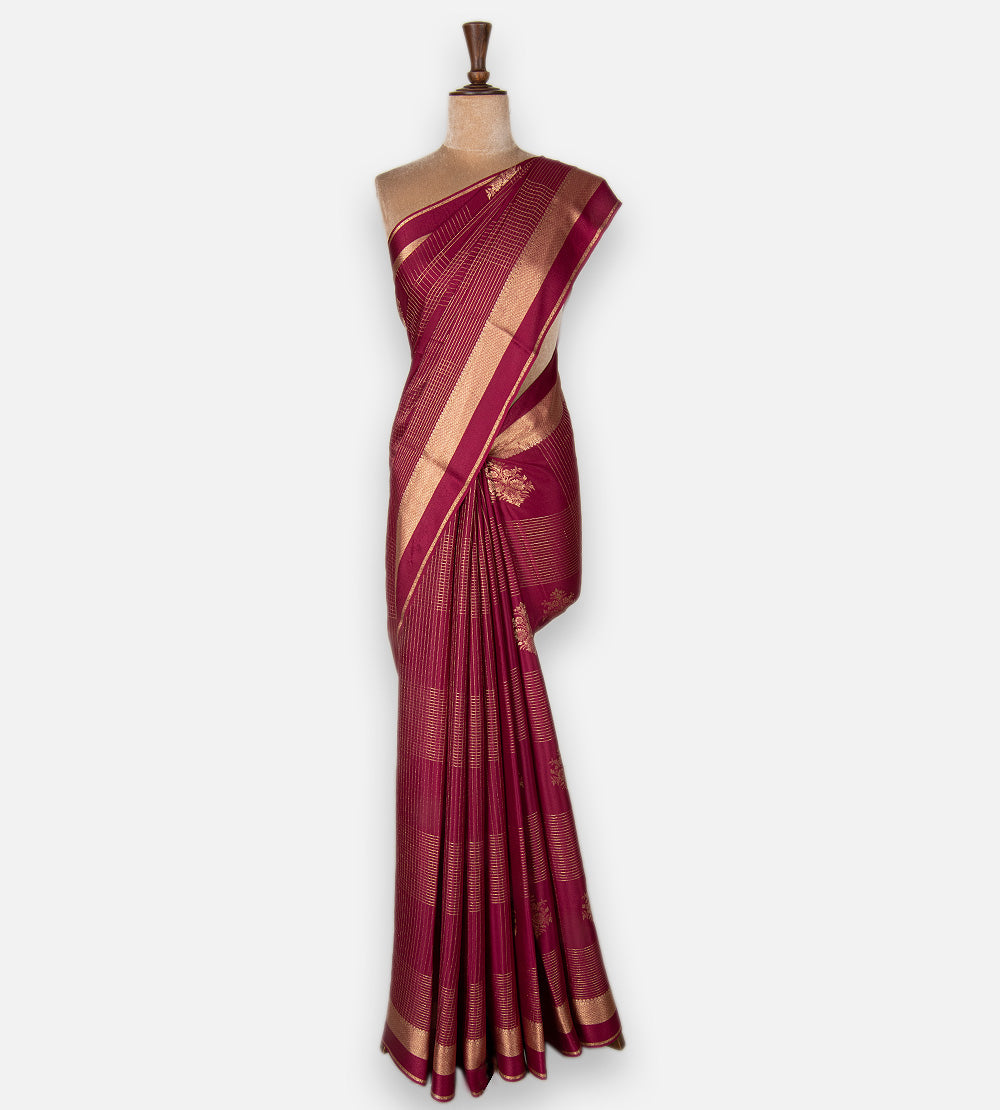 Pink Mysore Crepe Saree