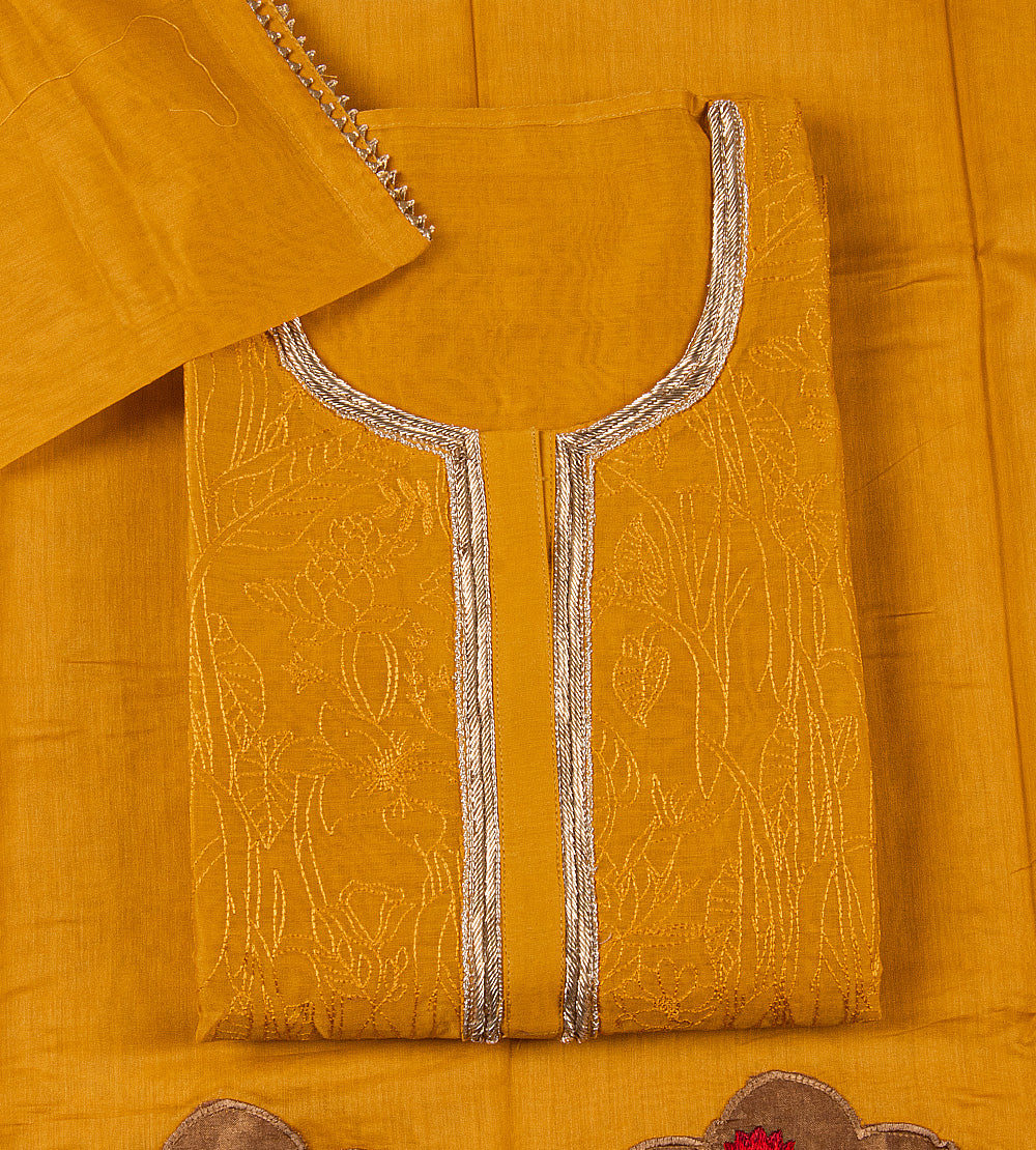 Yellow Mul Cotton Salwar