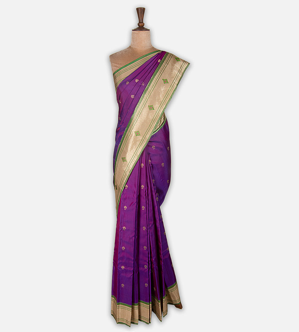 Purple Gadwal Silk Saree