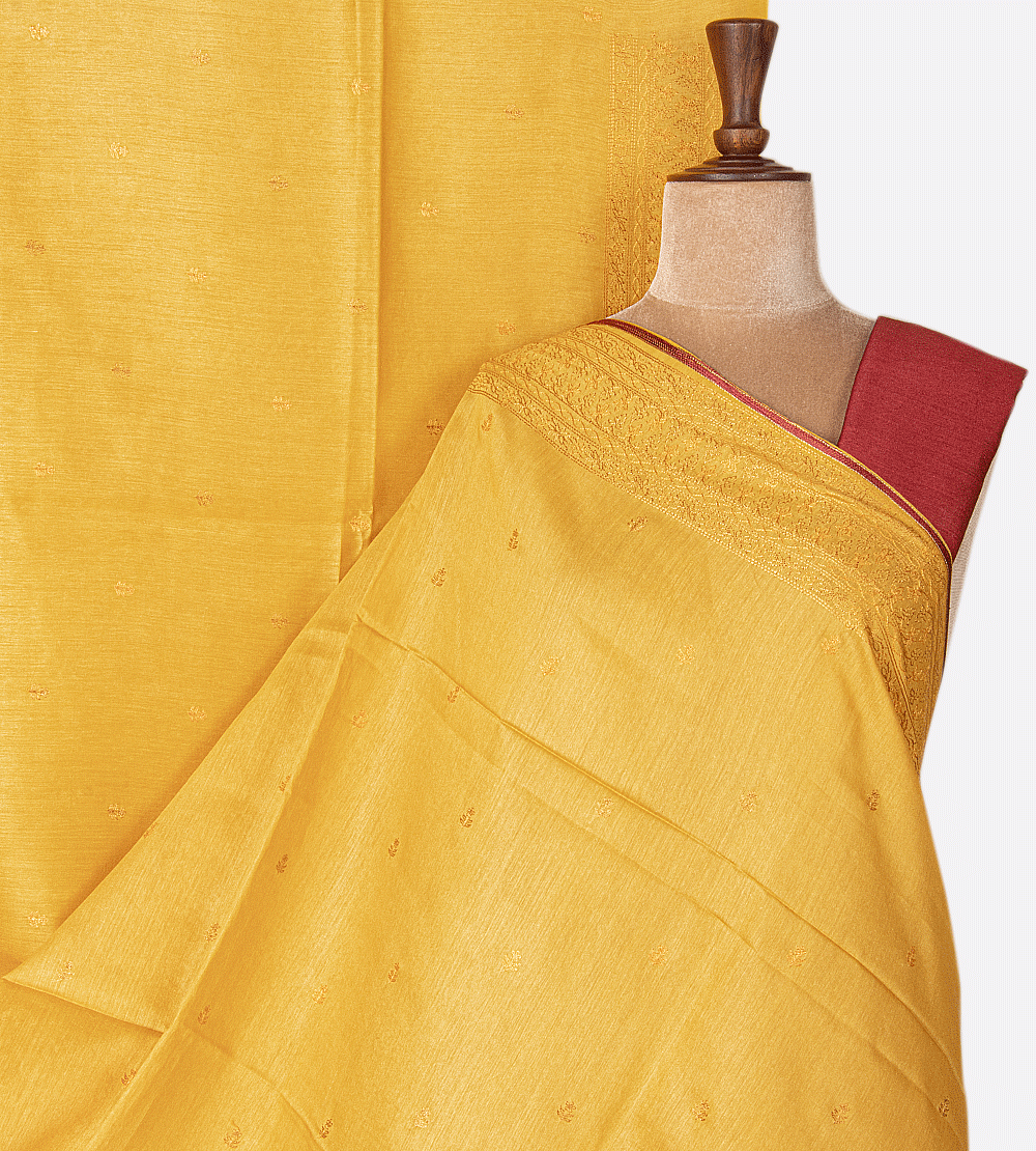 Yellow Tussar Saree