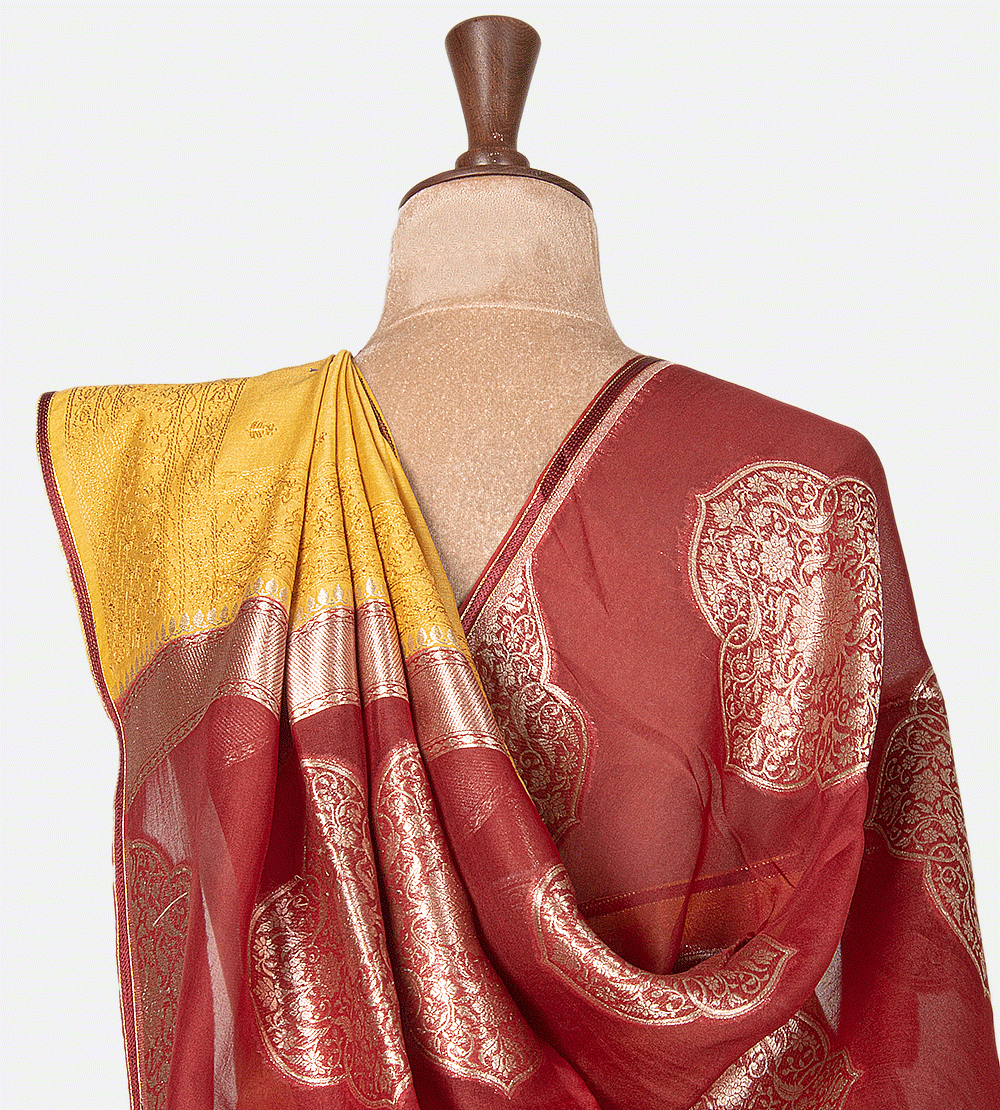 Yellow Tussar Saree
