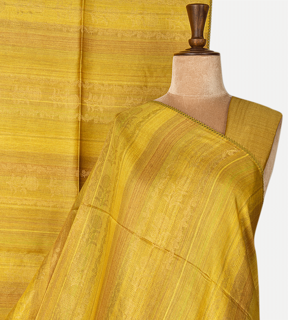 Yellow Tussar Saree