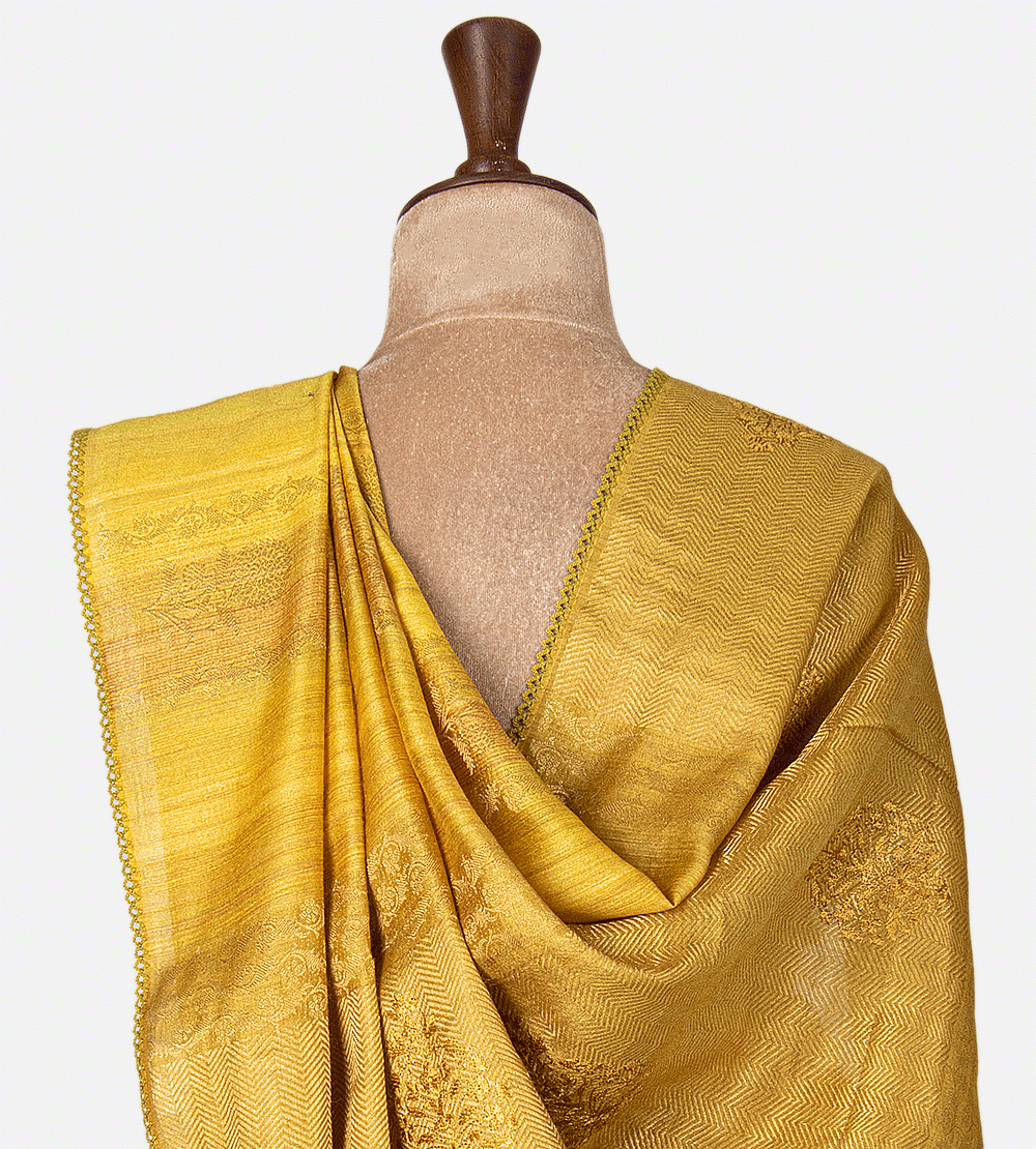 Yellow Tussar Saree
