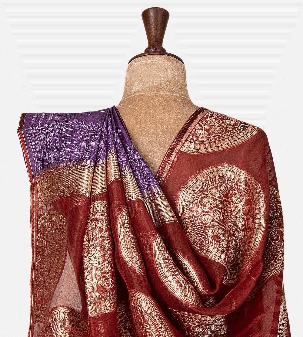 Purple Tussar Saree