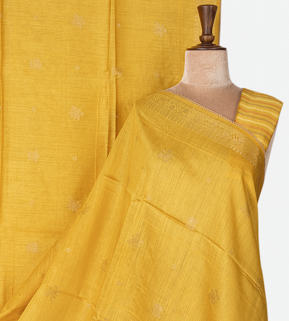 Yellow Tussar Saree