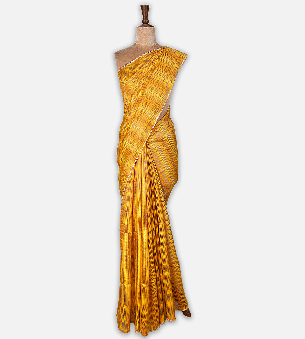 Yellow Tussar Saree