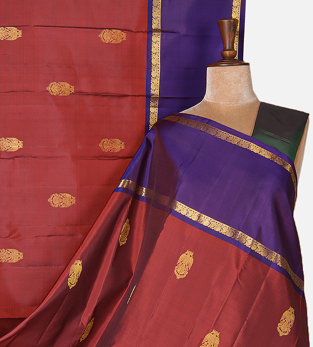 Maroon Kanchipuram Silk Saree