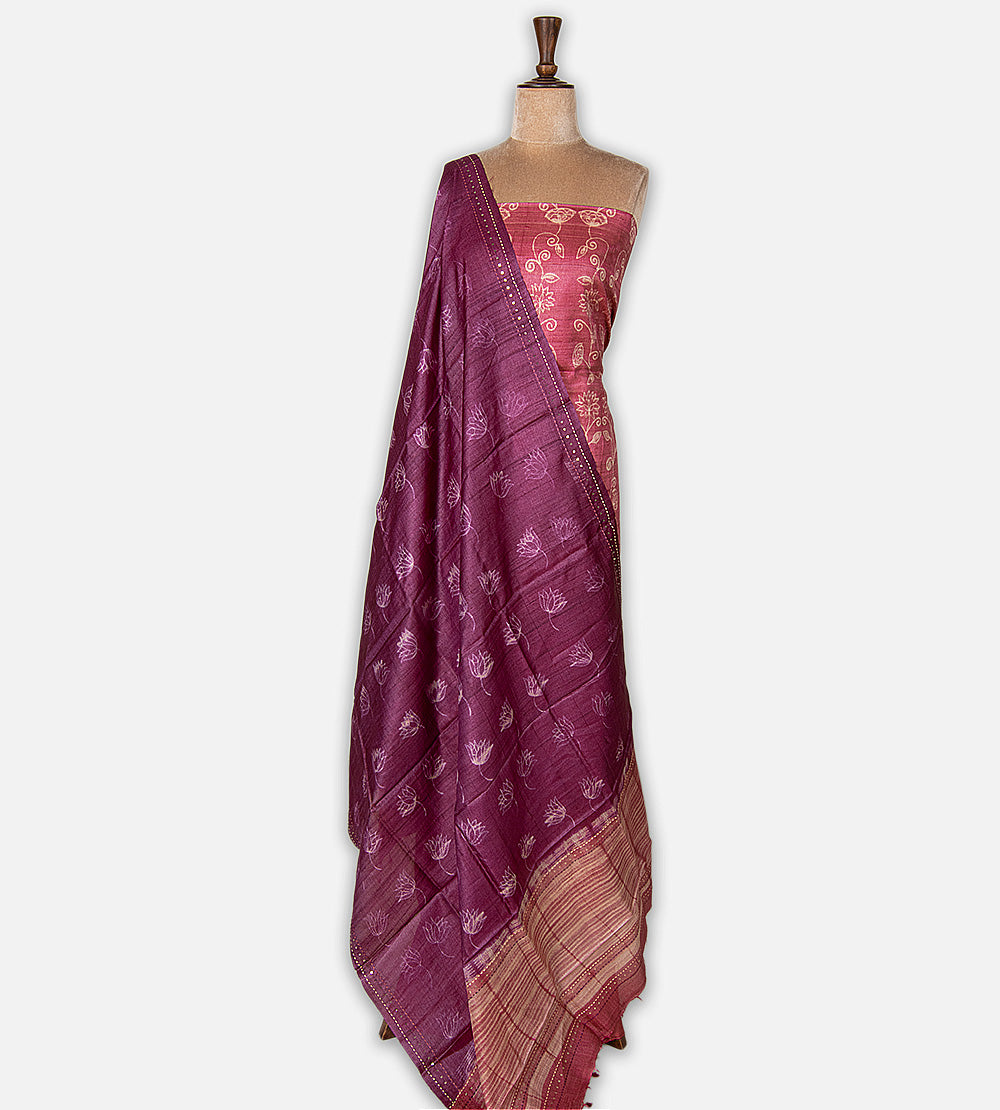Pink Shibori Tussar Salwar