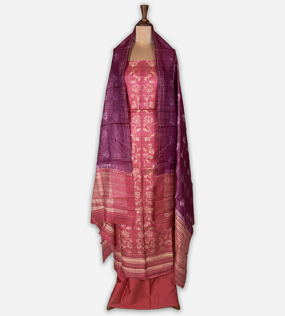 Pink Shibori Tussar Salwar