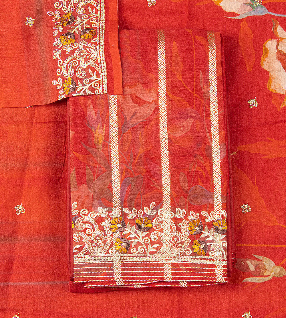 Red Tussar Salwar