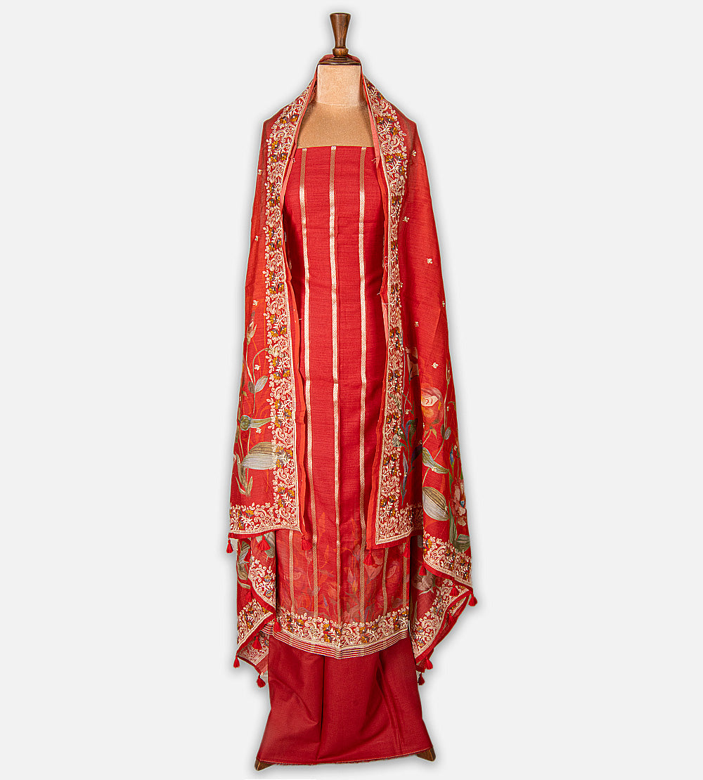 Red Tussar Salwar