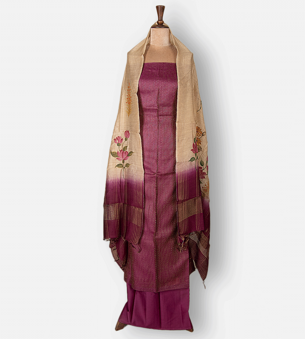 Dark Pink Tussar Salwar