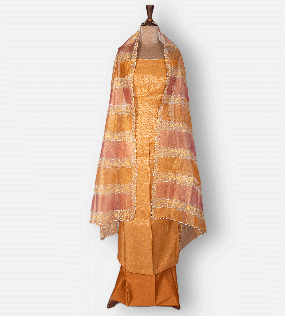 Tangerine Yellow Tussar Salwar