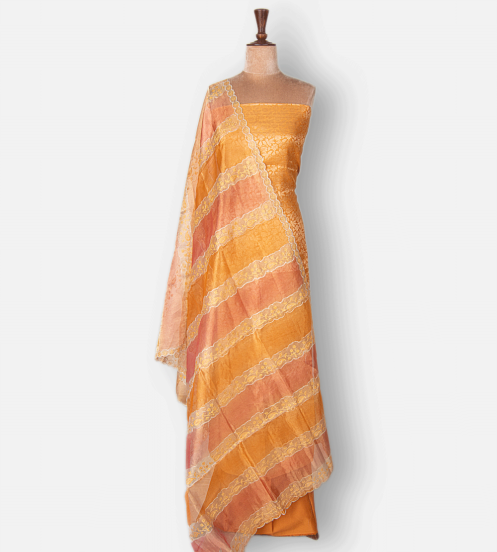 Tangerine Yellow Tussar Salwar