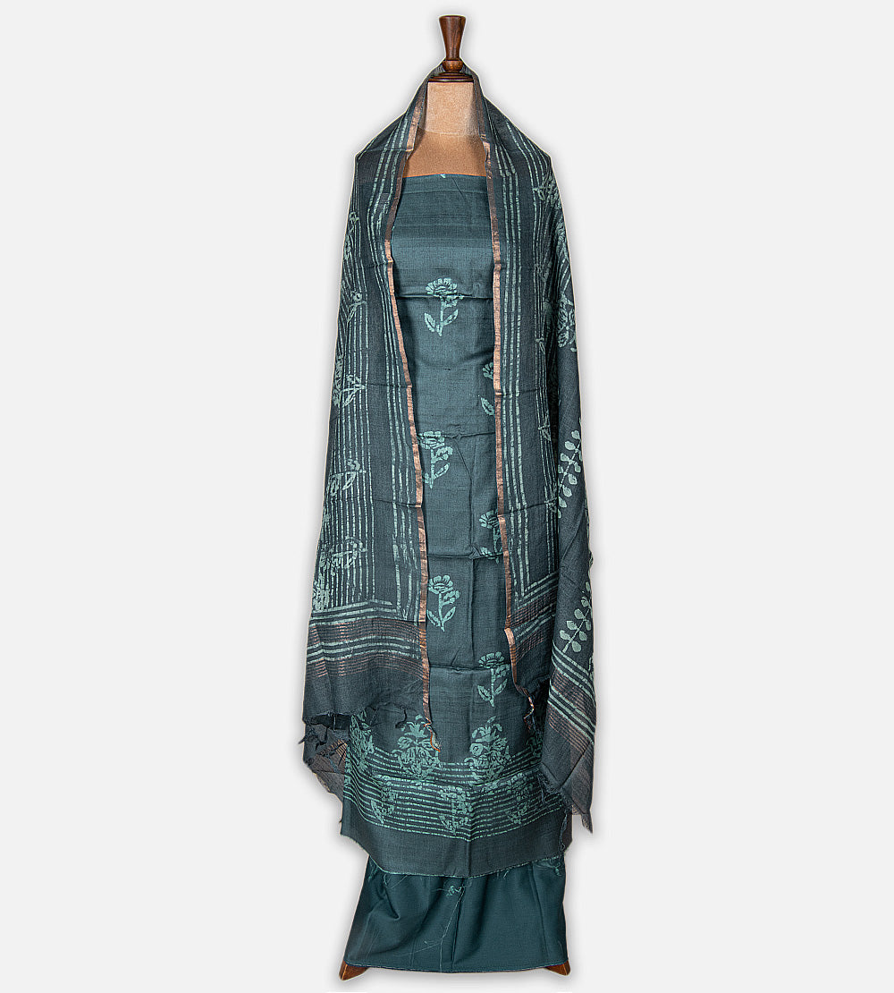 Dark Teal Tussar Salwar