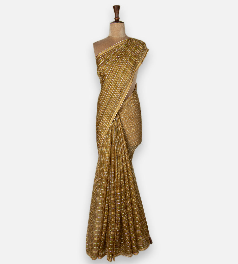 Gold Colour Tissue Kota Silk Saree