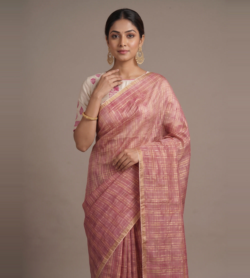 Light Pink Kota Silk Saree