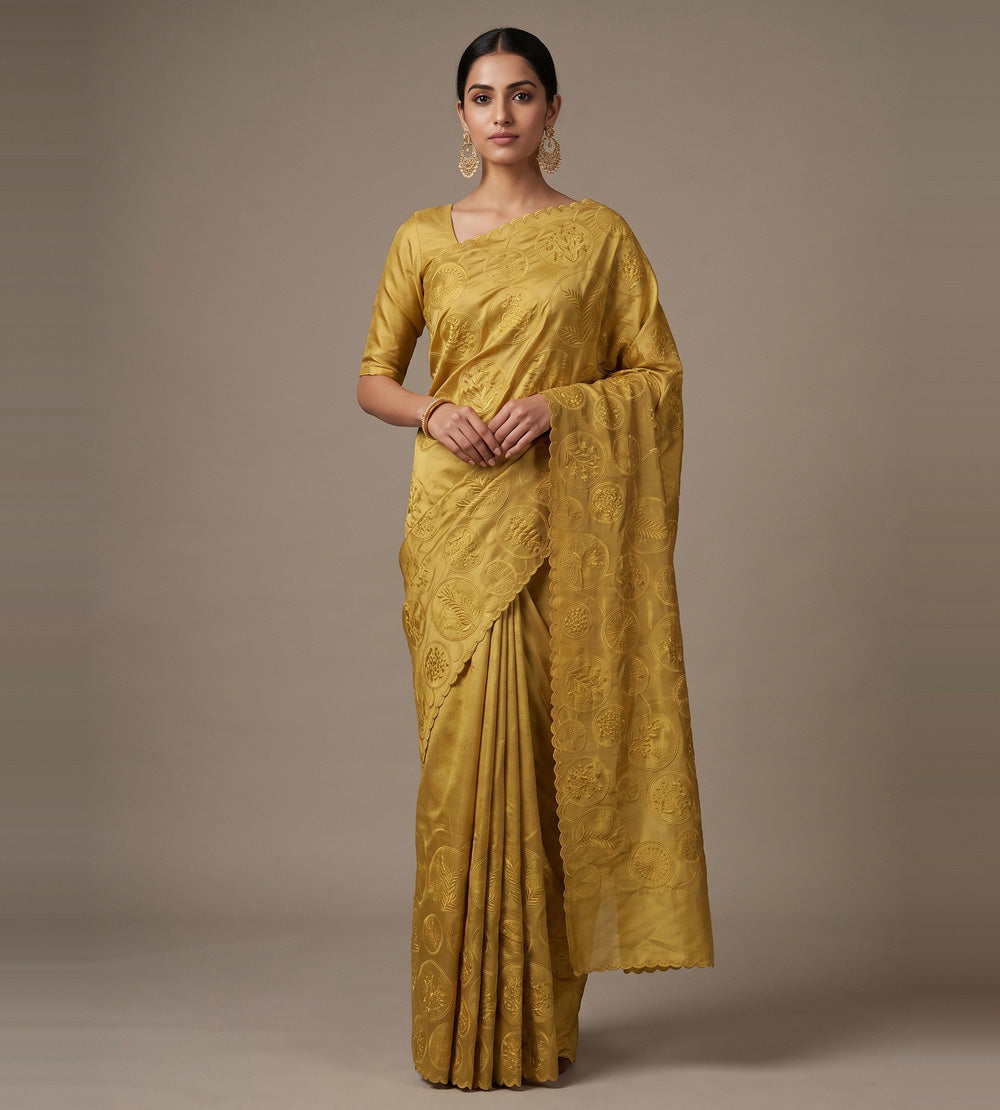 Gold Colour Organza Saree
