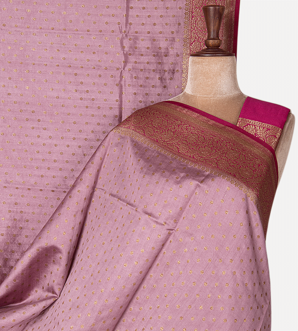 Baby Pink Banarasi Tussar Saree