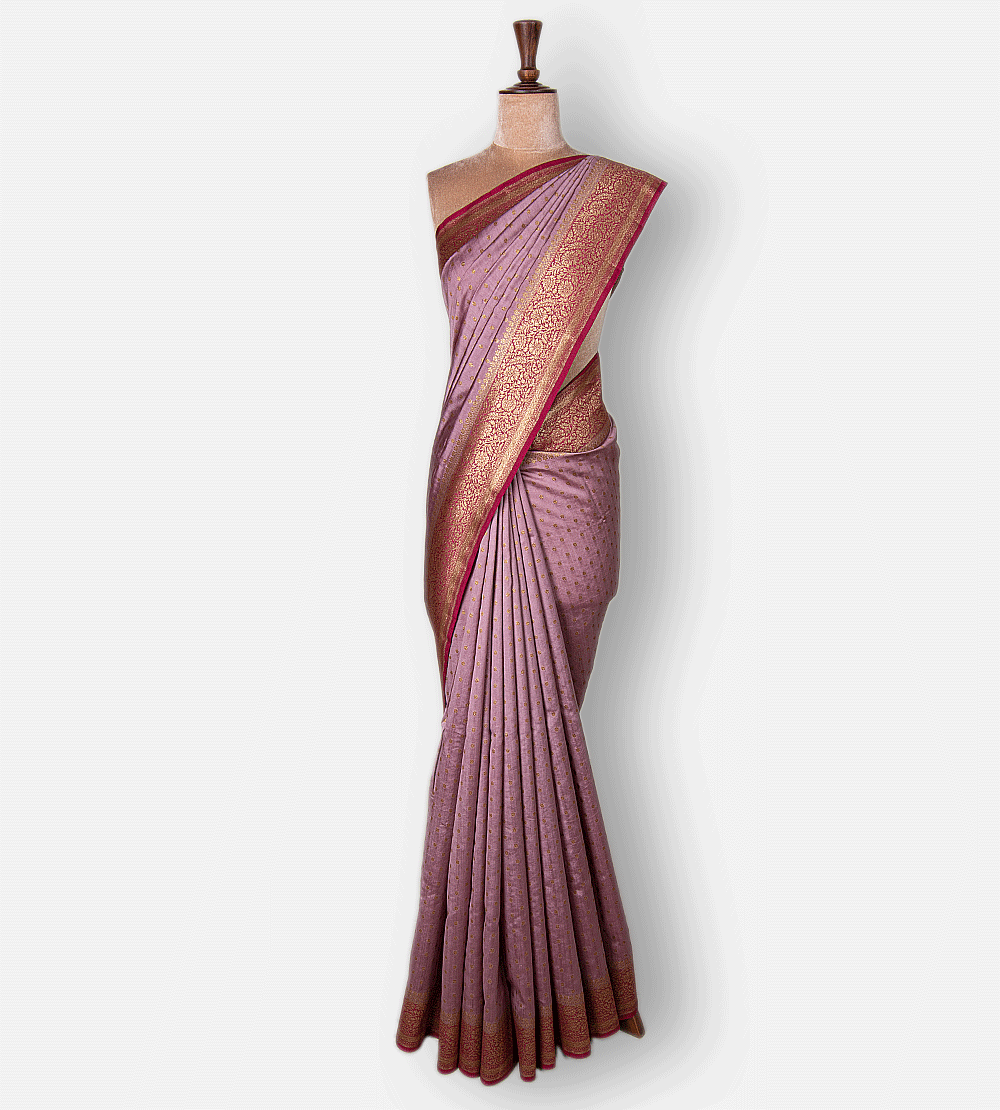 Baby Pink Banarasi Tussar Saree