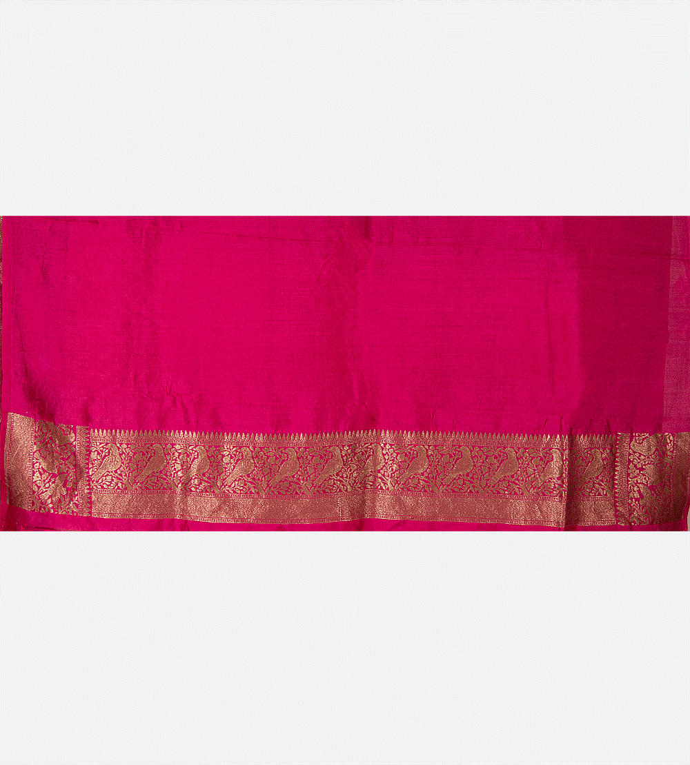 Orange Banarasi Tussar Saree