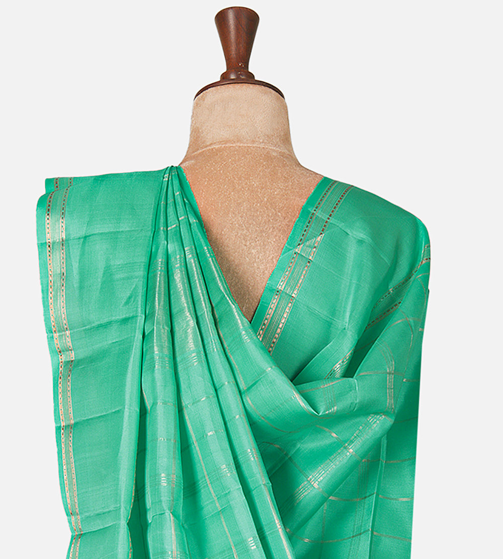 Turquoise Green Kanchipuram Silk Saree