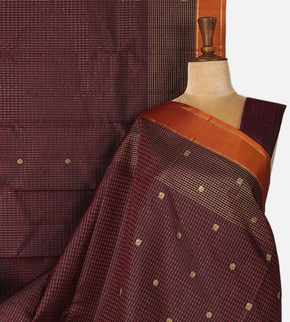 Maroon Kanchipuram Silk Saree