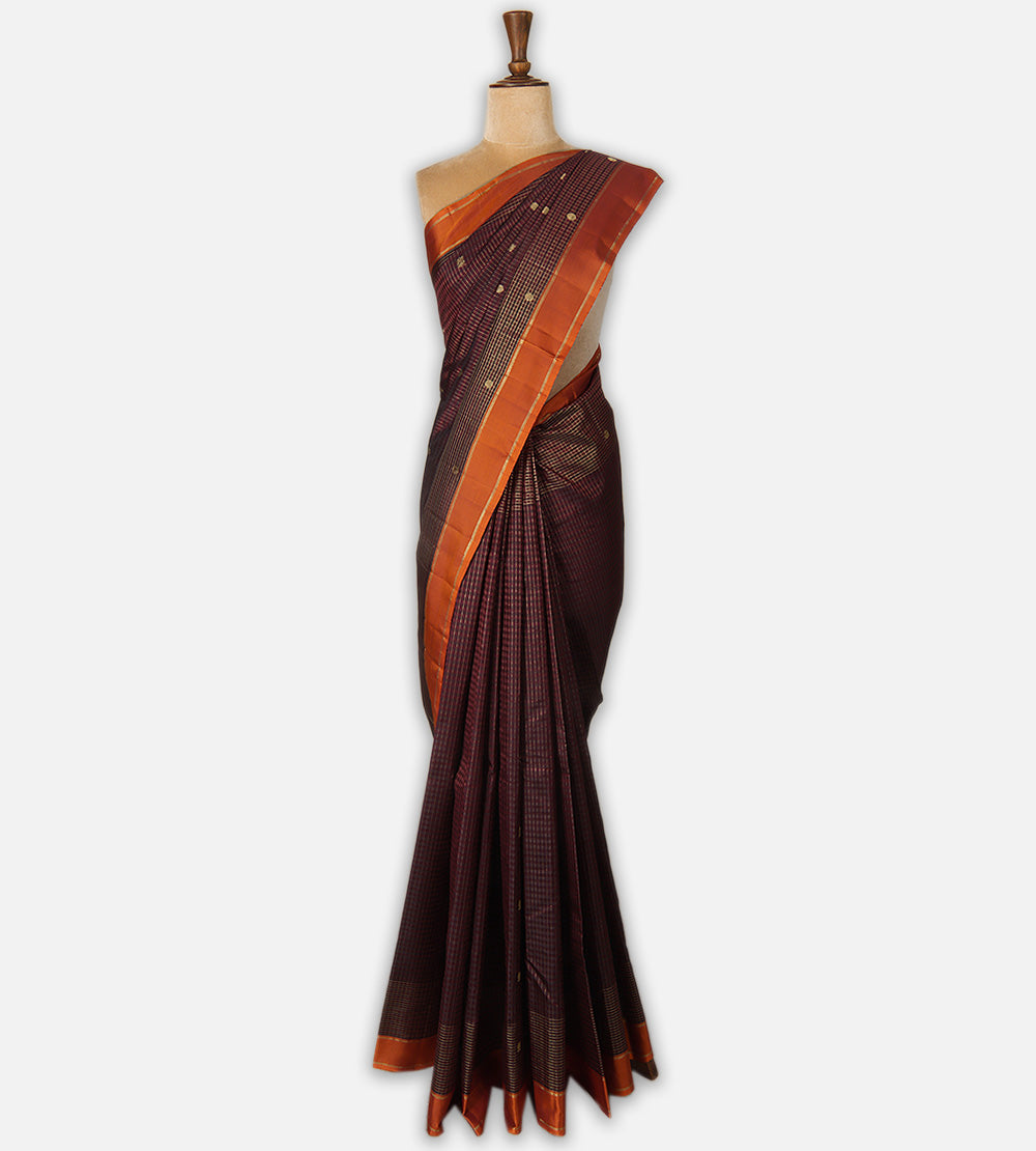 Maroon Kanchipuram Silk Saree